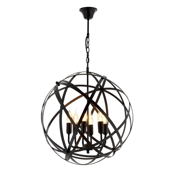 Opviq Lámpara de araña AV-4183-6BSY en metal negro Opviq Lámpara de araña AV-4183-6BSY en metal negro